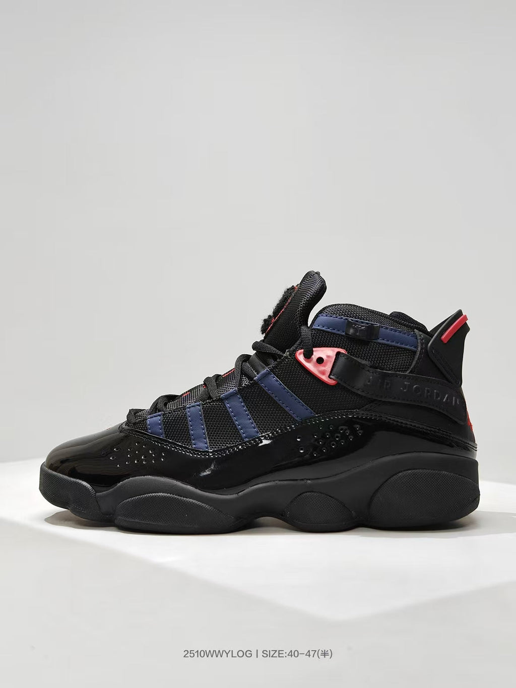 Jordan Six Rings Sneakers in Black Navy Red - product image from the listing.