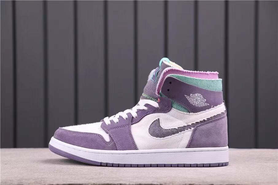 Nike Air Jordan 1 Zoom Comfort Iridescent High-Cut Sneakers - product image from the listing.
