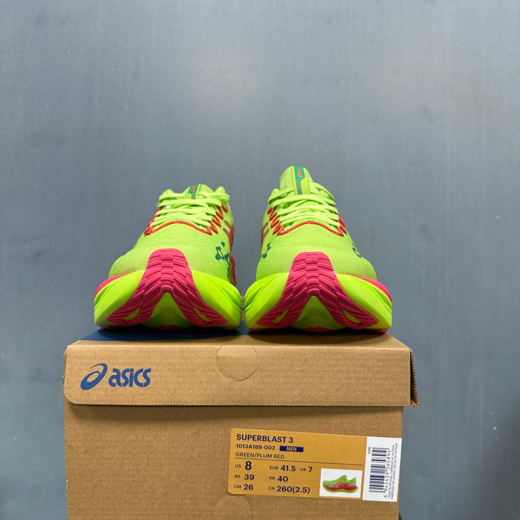 ASICS Superblast 3 Running Shoes Green Plum in Red 1013A189-002 - product image from the listing.