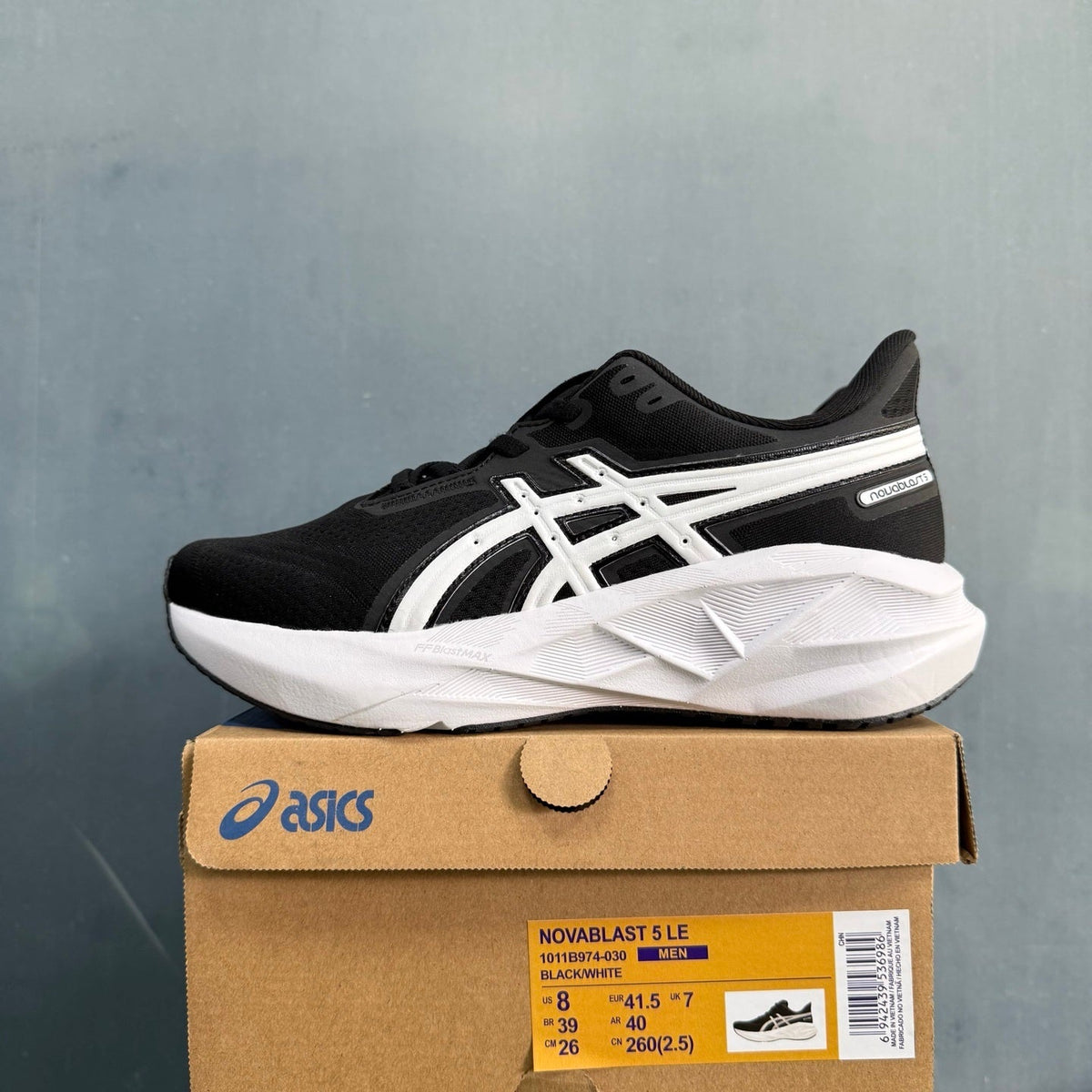 ASICS NOVABLAST 5 LE Running Shoes in Black and White - product image from the listing.