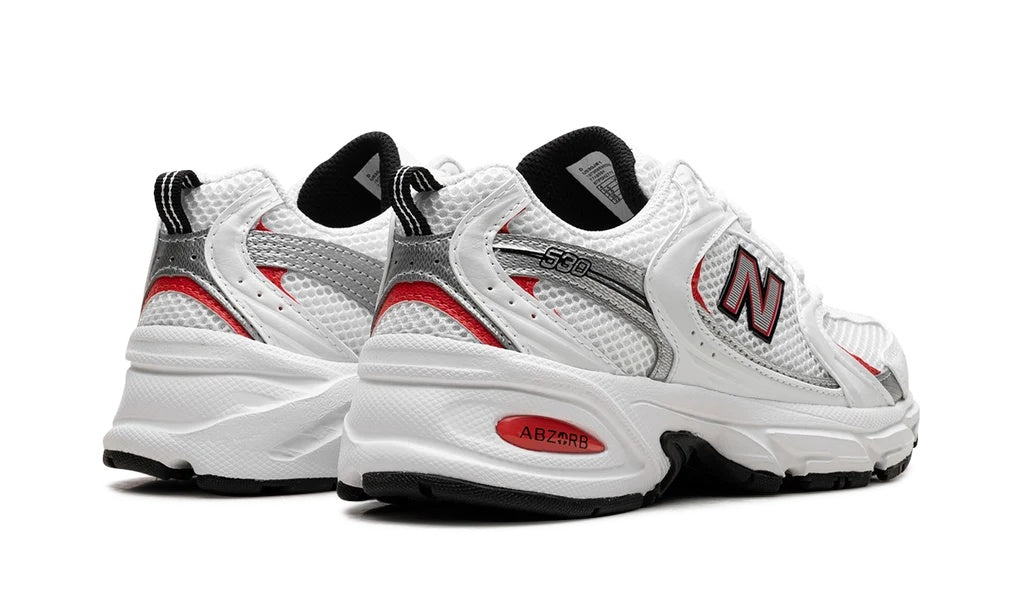New Balance 530 White/Blast Red Sneakers - U530JR1