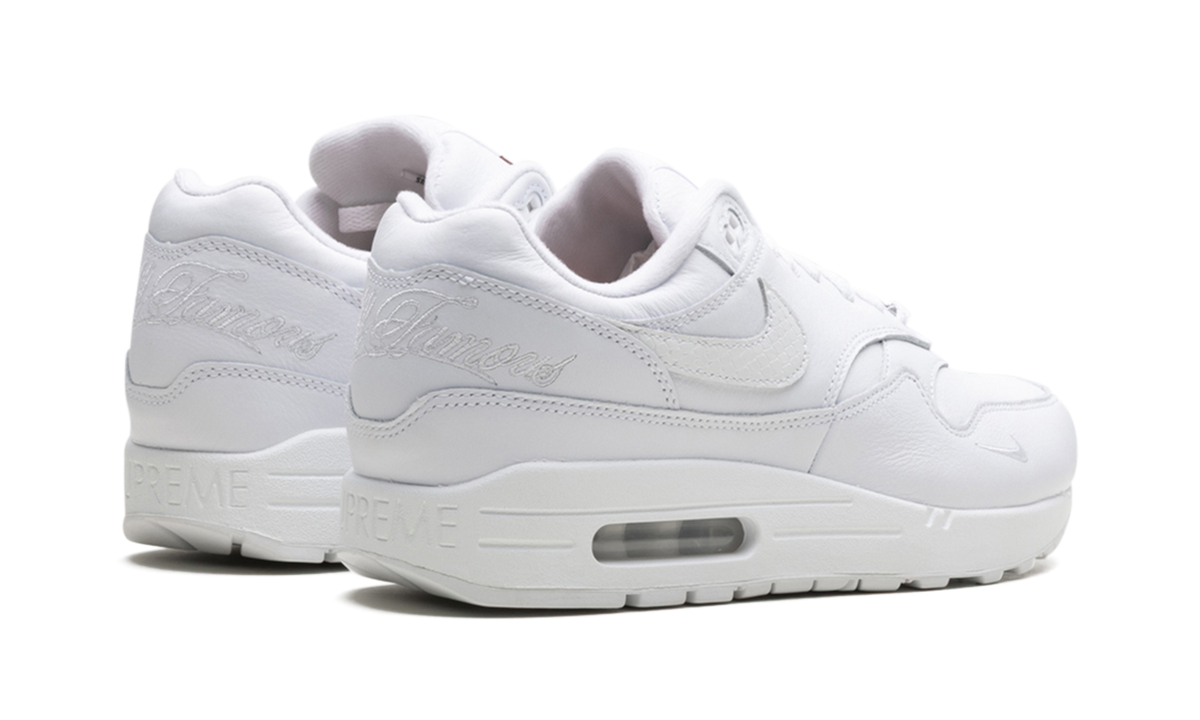"Supreme Triple White" Air Max 1 '87 SP HF8813 100 - product image from the listing.