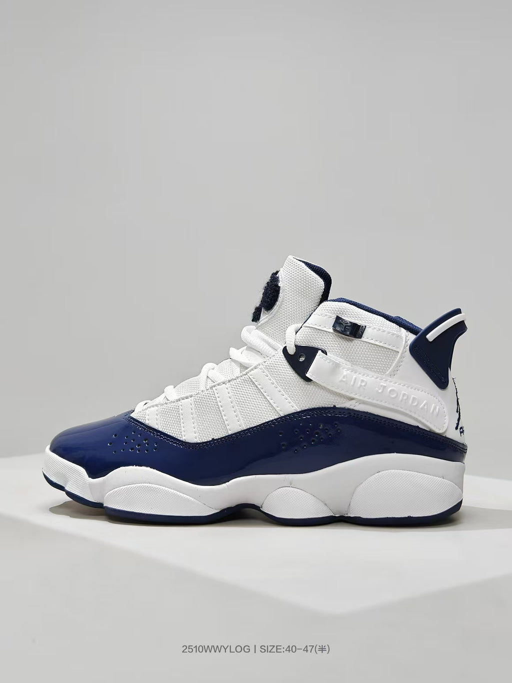 Jordan 6 Sneakers in White and Navy - product image from the listing.