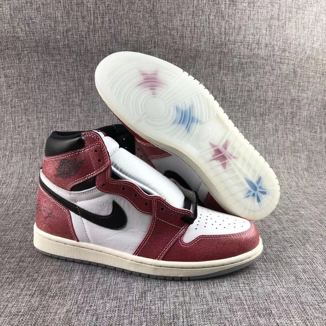 Jordan Trophy Room Air Jordan 1 High OG Sneakers in Red White Black DA2728-100 - product image from the listing.