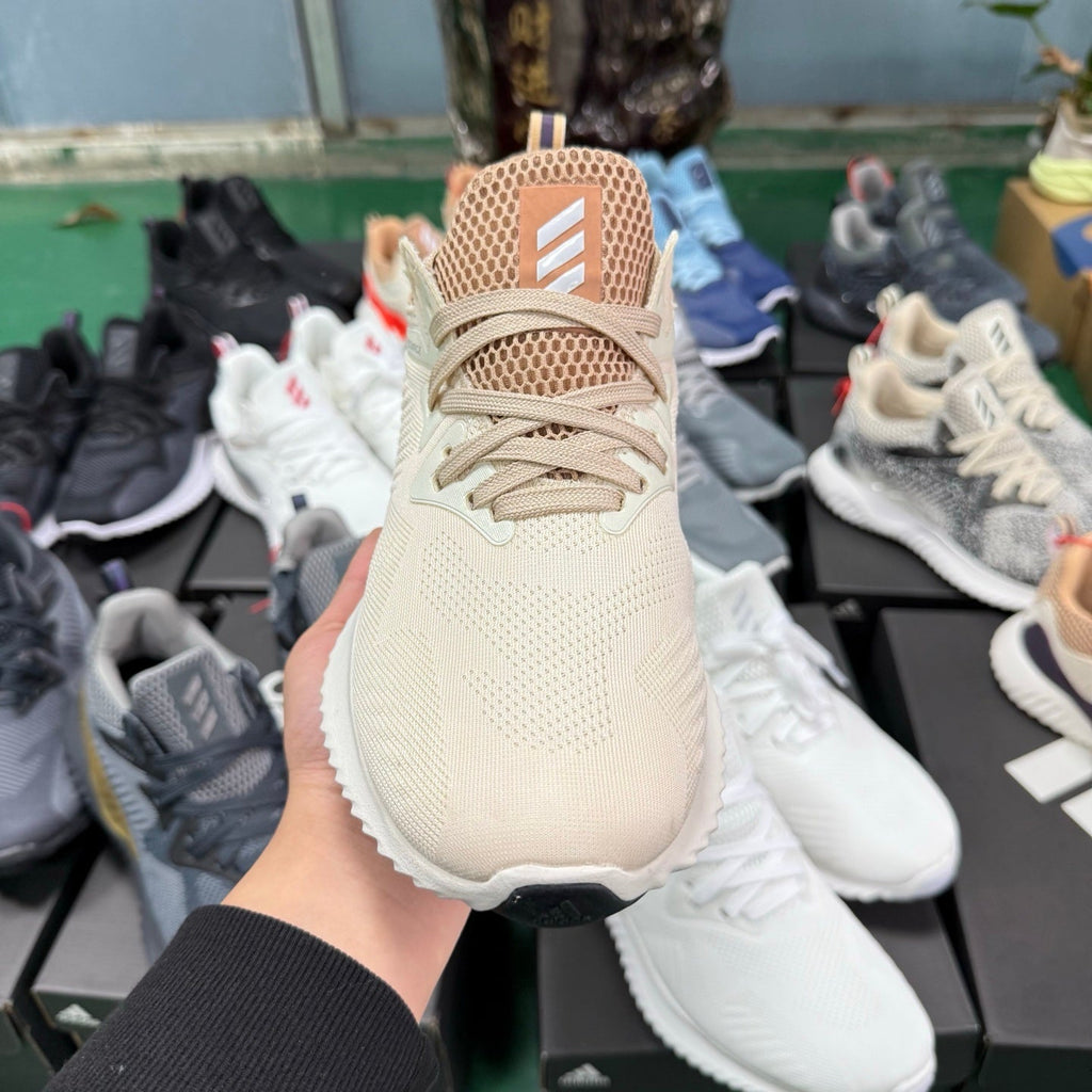 Adidas AlphaBounce Beyond M Trainers in Cream and Lavender - product image from the listing.