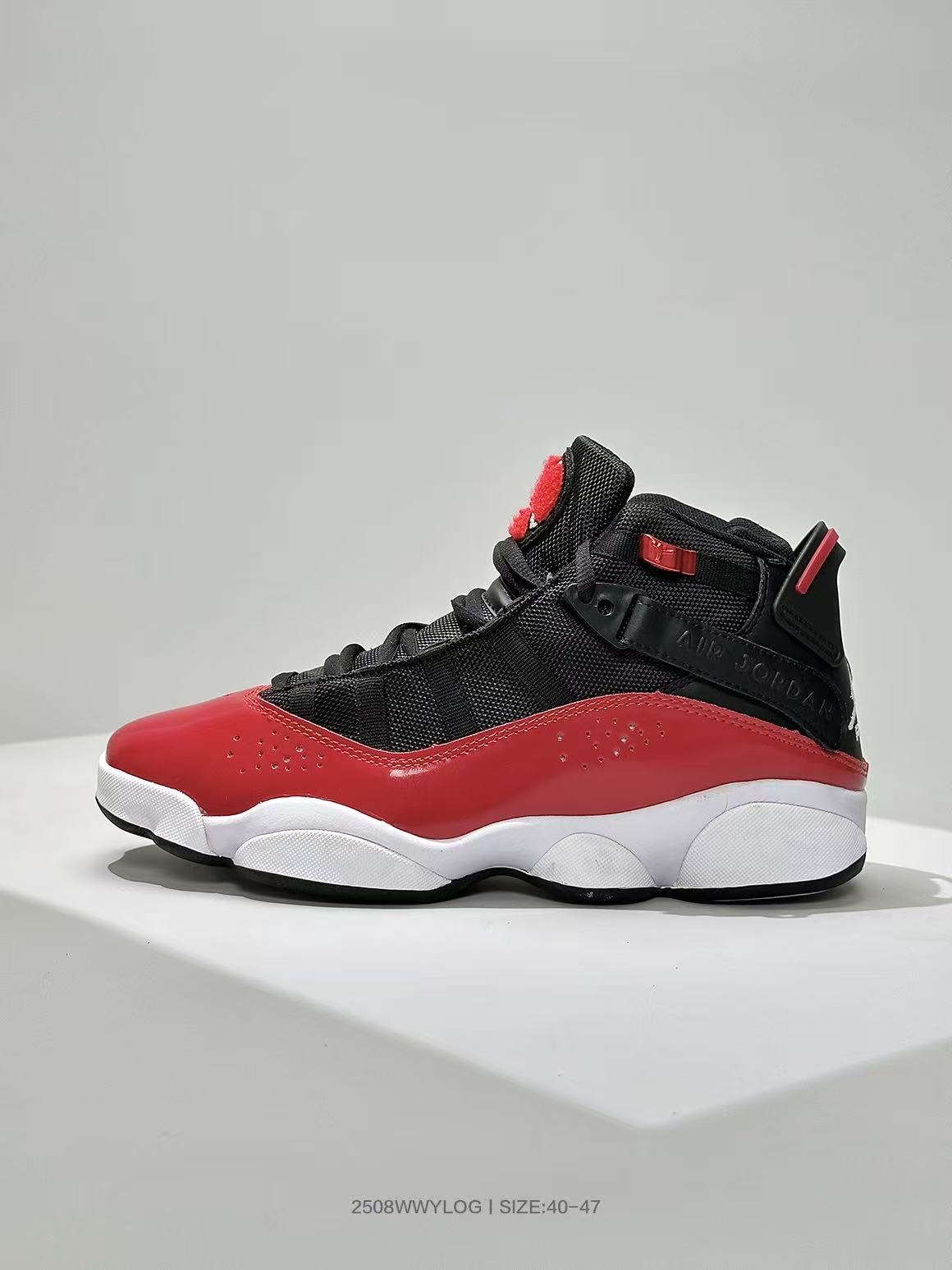 Jordan Six Rings 6-2 Sneakers in Black and Red - product image from the listing.