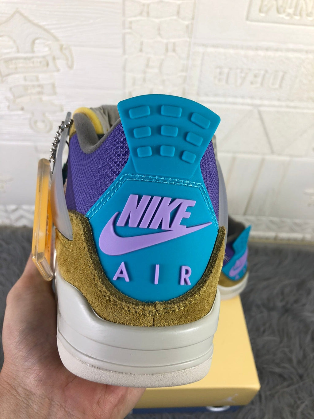 Air Jordan 4 Desert Moss Sneakers Olive Purple DJ5718-300 - product image from the listing.
