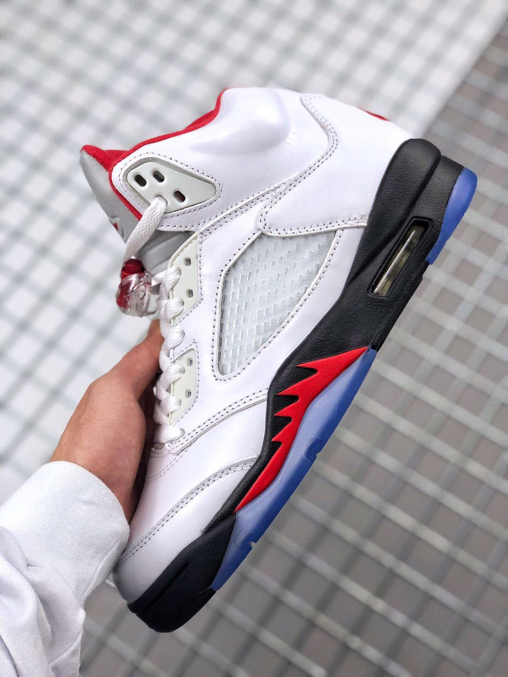 Air Jordan 5 Fire Red High-Top Sneakers - product image from the listing.