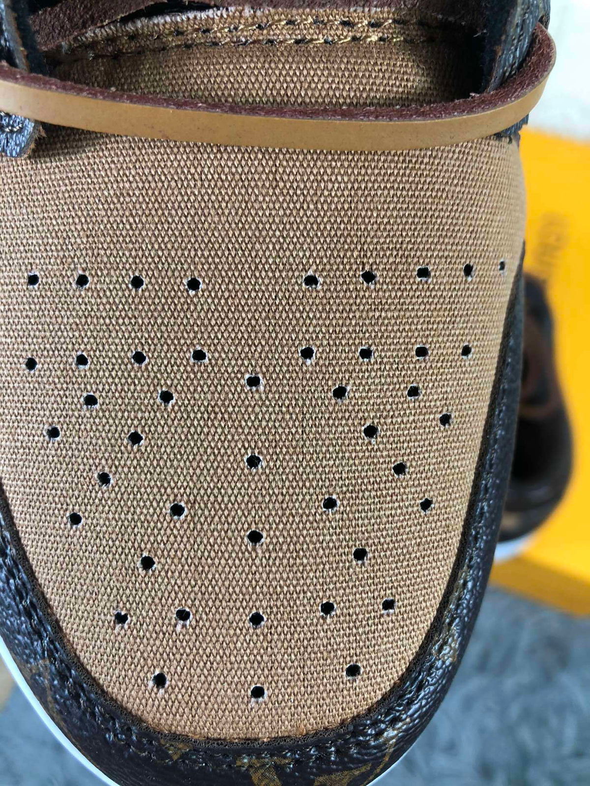 Brown Black Sneakers with Monogram Print - Jordan 1 Low - product image from the listing.