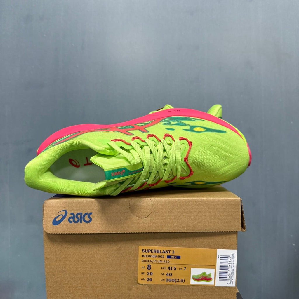 ASICS Superblast 3 Running Shoes Green Plum in Red 1013A189-002 - product image from the listing.