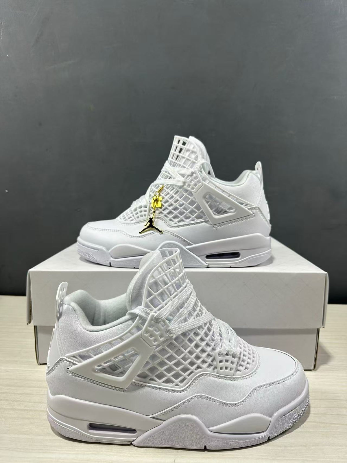 Air Jordan 4 Net White Sneakers FN7251-107 - product image from the listing.