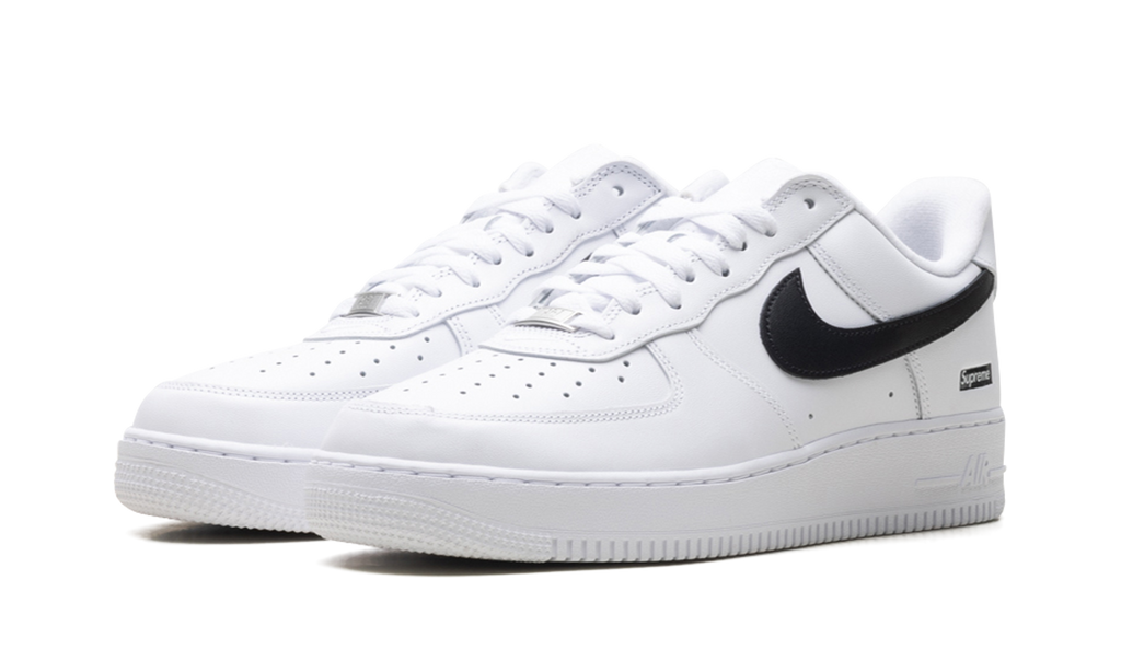 "Supreme - Mini Box Logo White / Black" Air Force 1 Low CU9225 102 - product image from the listing.