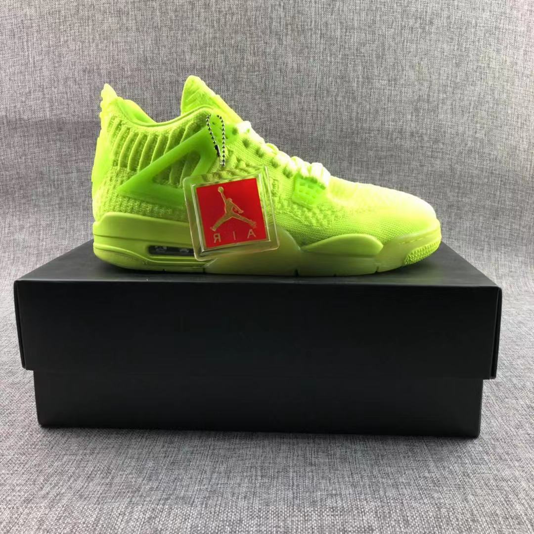Air Jordan 4 Woven Sneakers Fluorescent Green - product image from the listing.