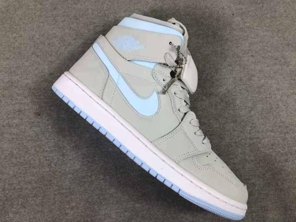 Air Jordan 1 WMNS High Zoom Grey Blue Sneakers - product image from the listing.