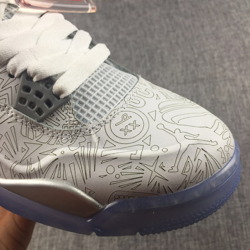 Air Jordan 4 Laser Platinum Sneakers - product image from the listing.
