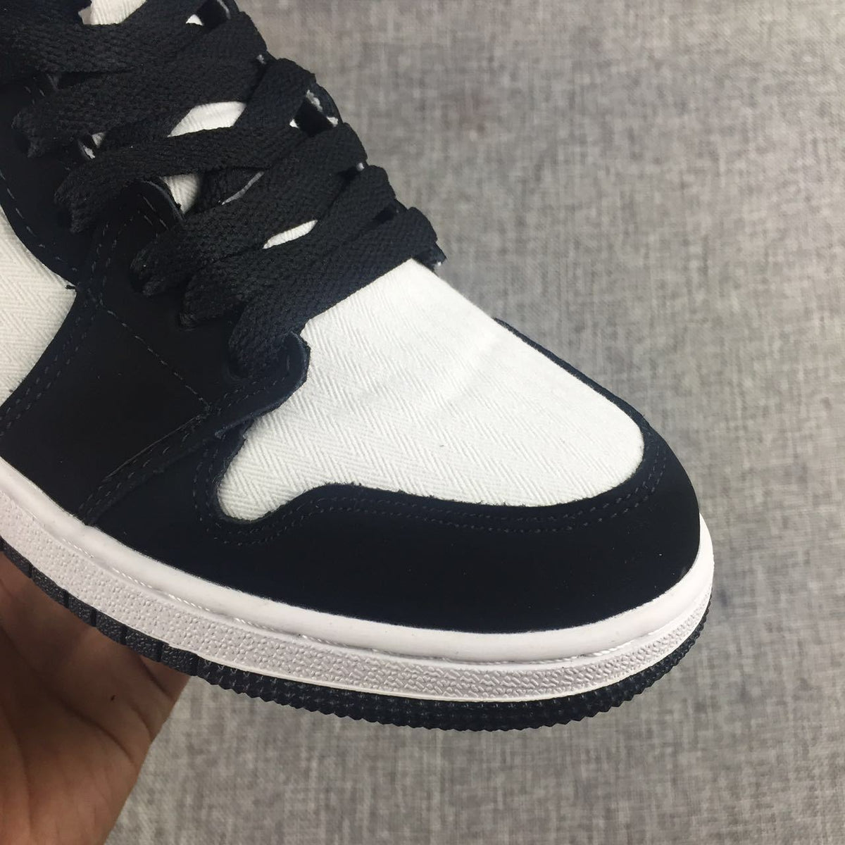 Air Jordan 1 High Black White Pink Sneakers - product image from the listing.