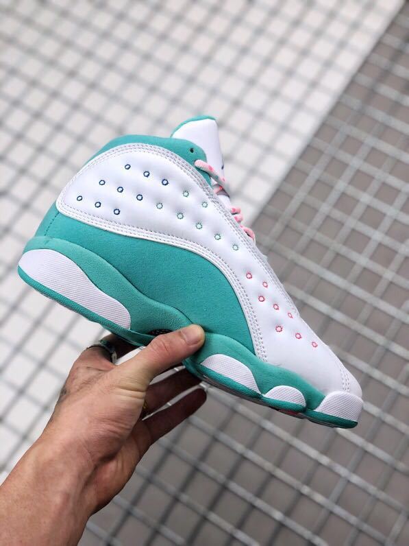 Air Jordan 13 GS Aurora Green Sneakers 439358-100 - product image from the listing.
