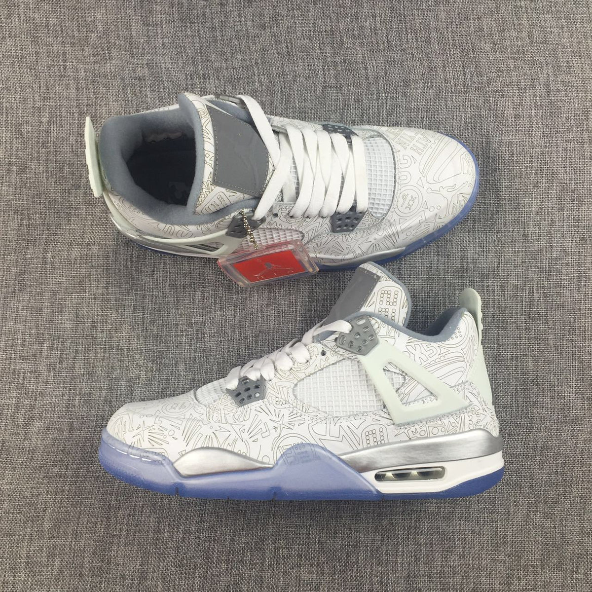 Air Jordan 4 Laser Platinum Sneakers - product image from the listing.