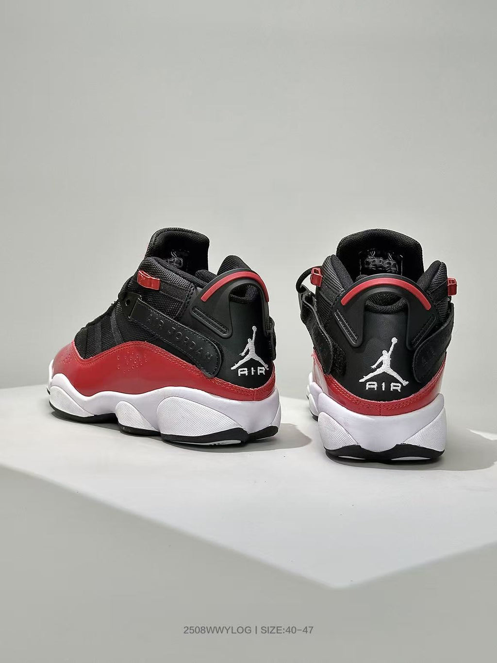 Jordan Six Rings 6-2 Sneakers in Black and Red - product image from the listing.