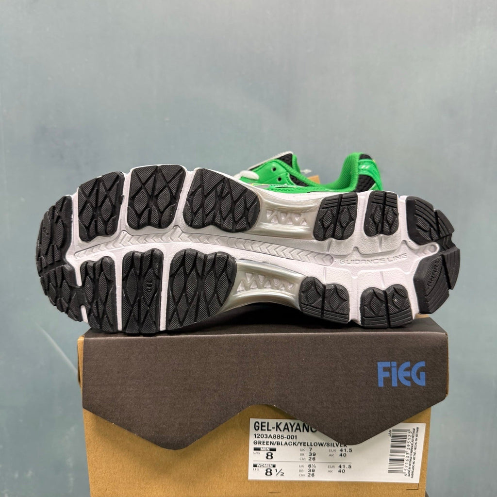 ASICS GEL-KAYANO 14 Green Black 1203A885-001 Trainers - product image from the listing.