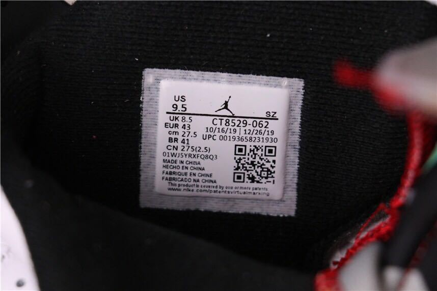 Air Jordan 6 Hare White Red Sneakers CT8529-062 - product image from the listing.