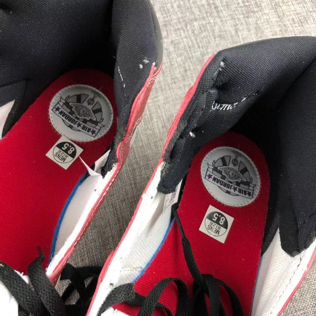 Jordan Trophy Room Air Jordan 1 High OG Sneakers in Red White Black DA2728-100 - product image from the listing.