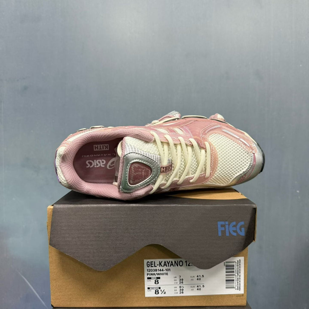 Nike Gel-Kayano 14 Sneakers in Pink White 1203B144-101 - product image from the listing.
