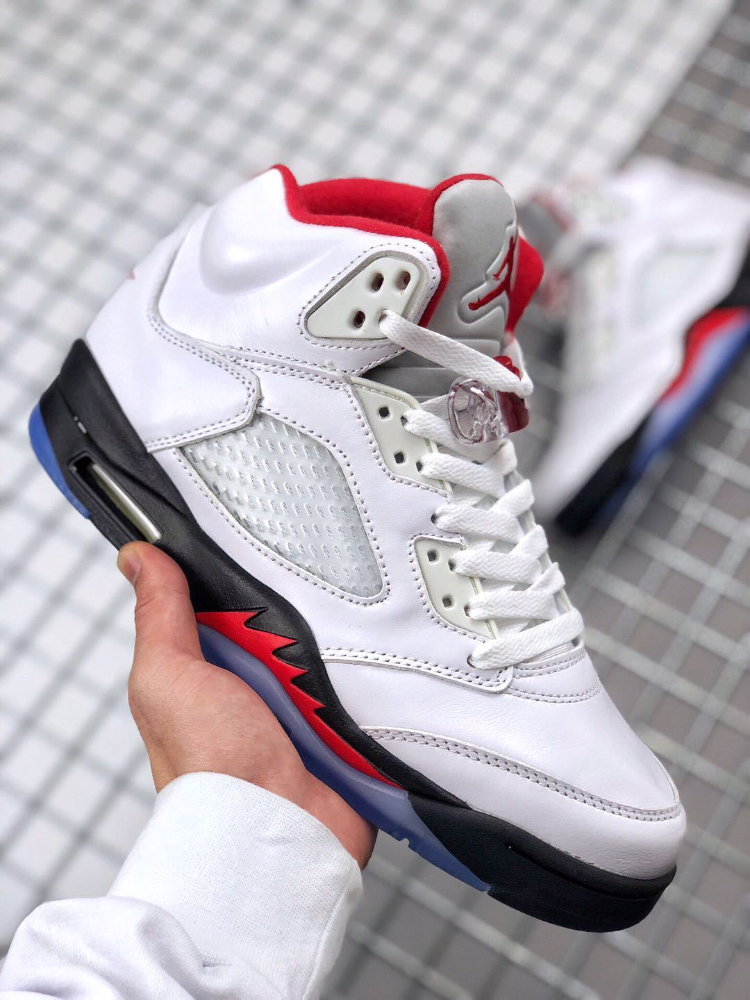 Air Jordan 5 Fire Red High-Top Sneakers - product image from the listing.