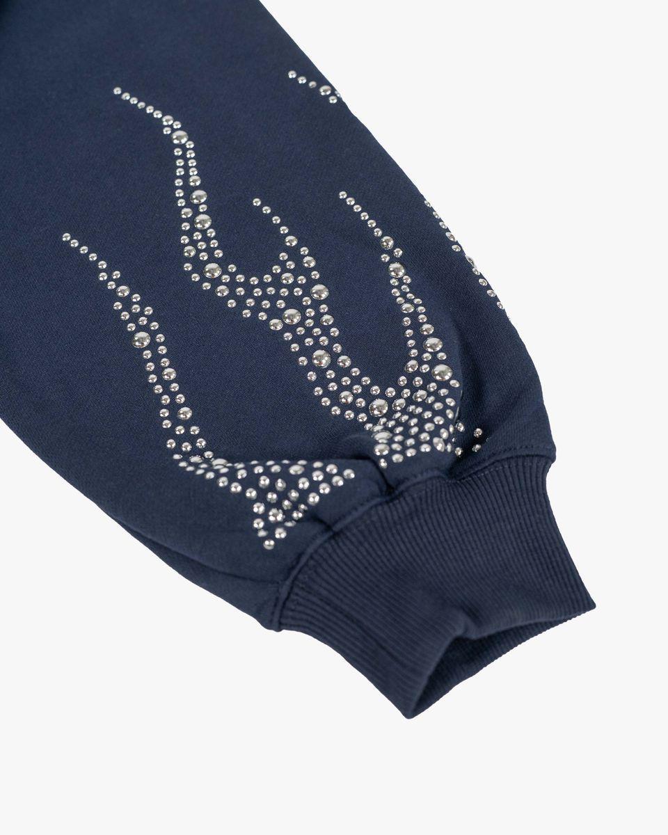 NAVY METAL FLAME ZIP UP HOODIE by EPTM — product image