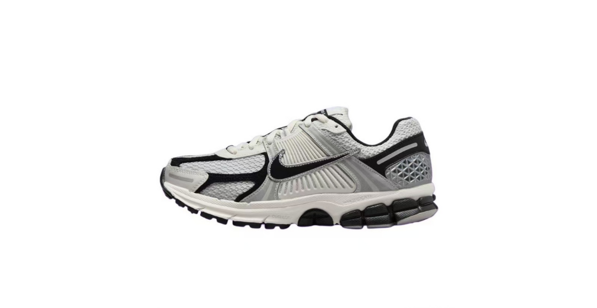 Nike Air Zoom Vomero 5 Running Shoes, in Black and White - product image from the listing.