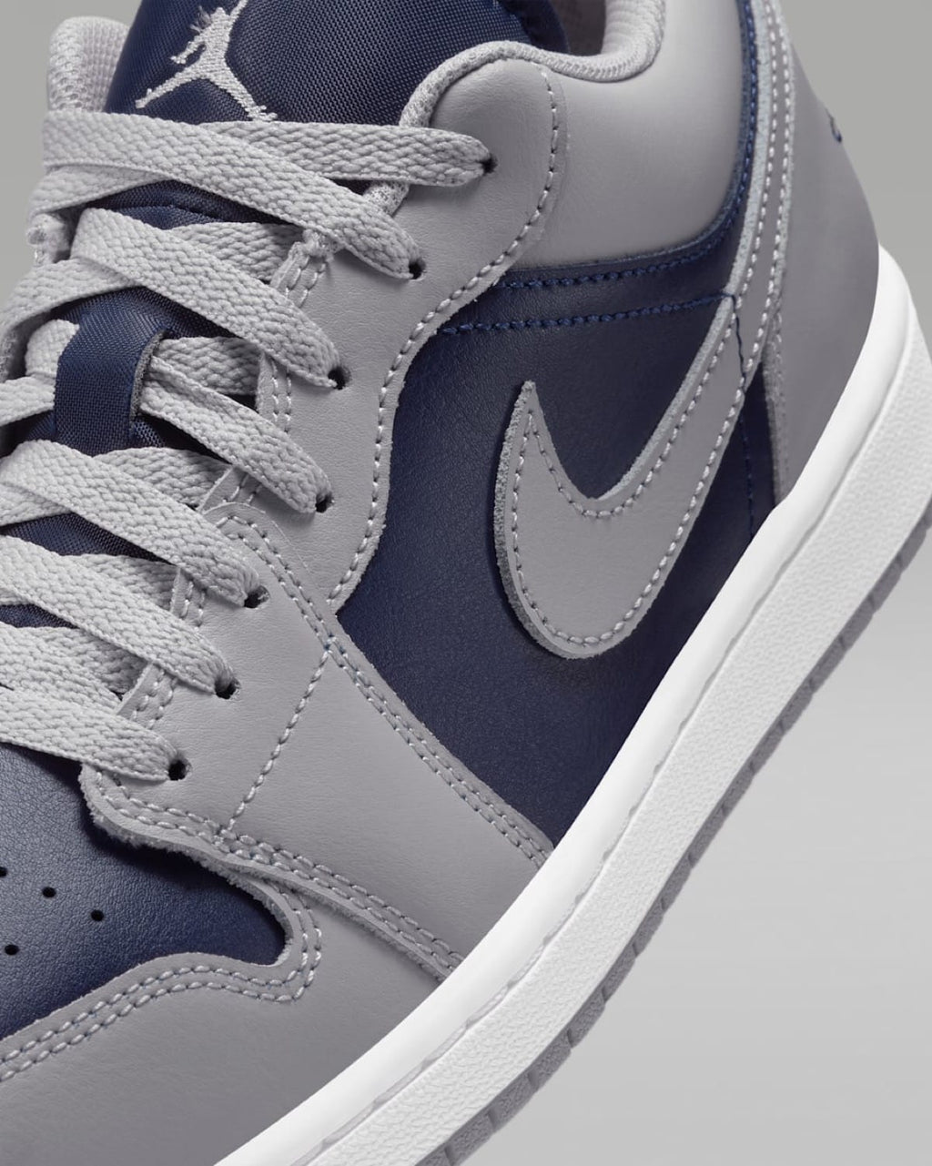 Tech Grey College Navy — Air Jordan 1 Low 553558-058