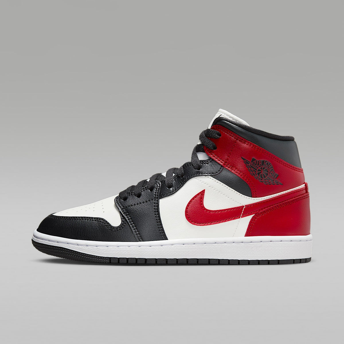 Off-Noir/White/Gym Red — Air Jordan 1 Mid BQ6472-160