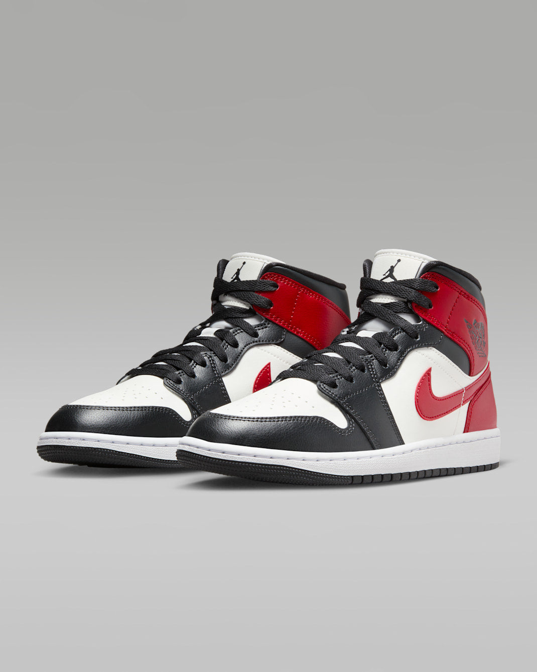 Off-Noir Gym Red — Air Jordan 1 Mid Sneakers BQ6472-160