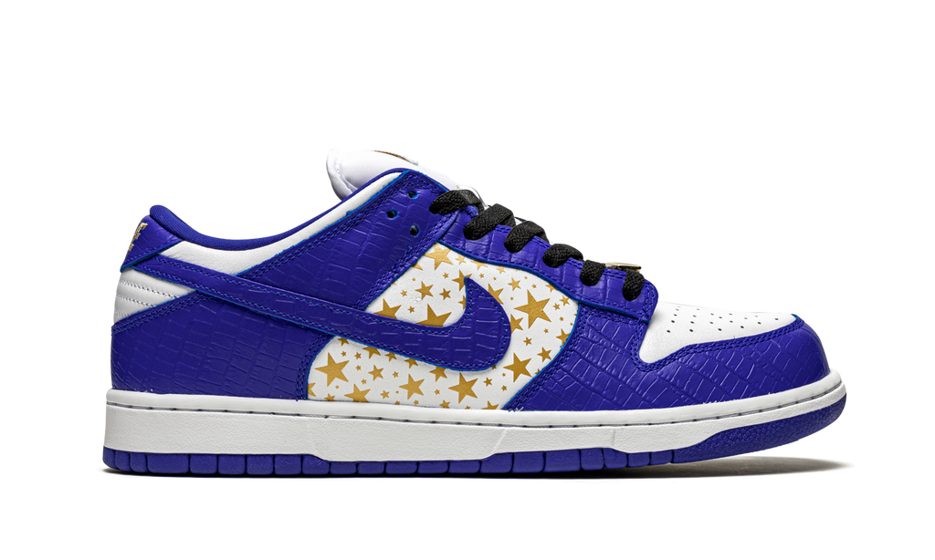 "Supreme - Stars - Hyper Blue" SB Dunk Low DH3228 100 - product image from the listing.