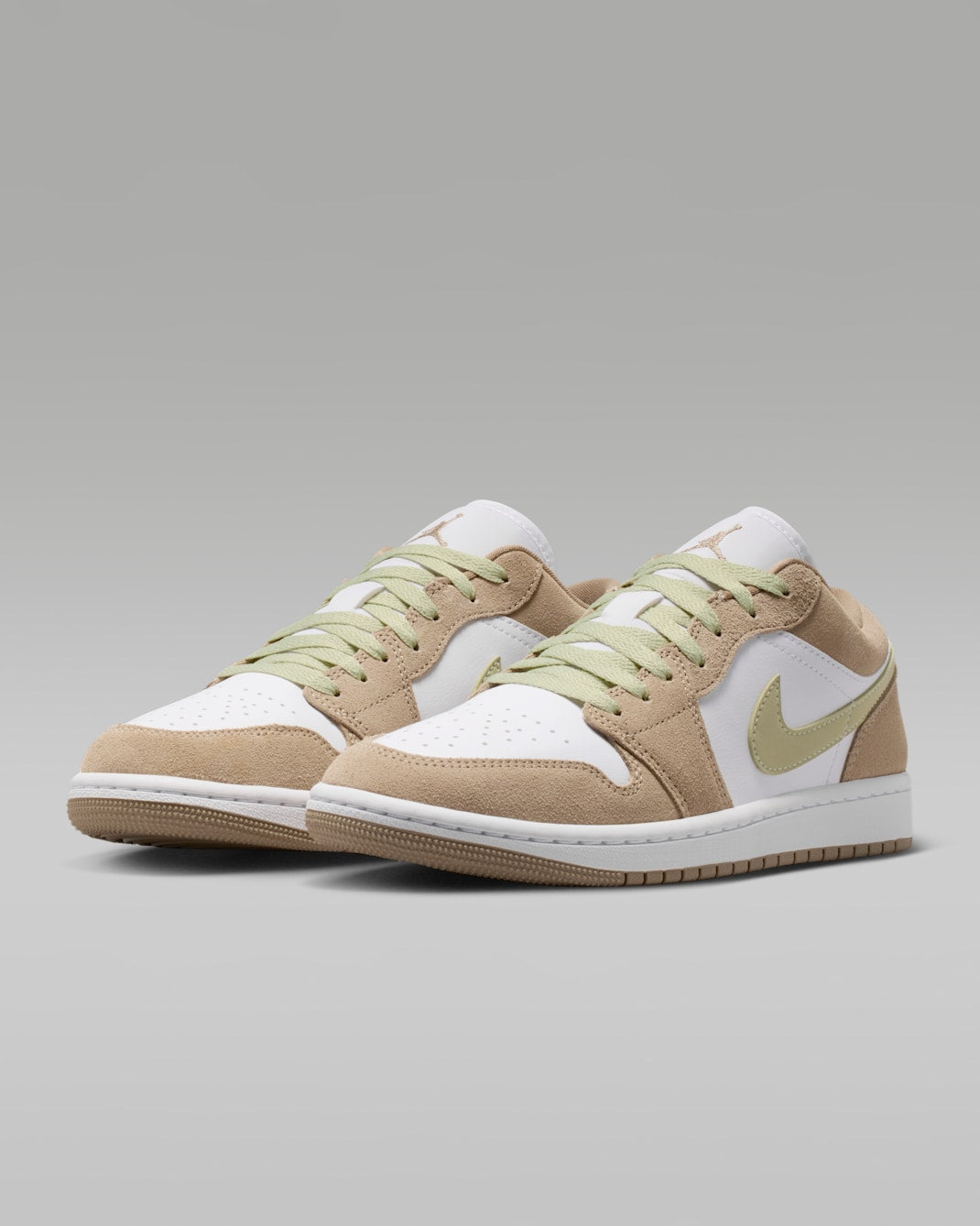 Khaki Olive Aura — Air Jordan 1 Low Sneakers DC0774-204