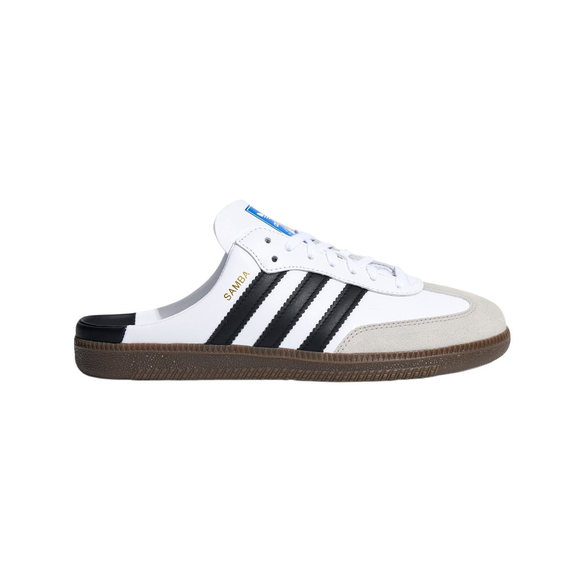 adidas Samba OG Mule Cloud White/Core Black/Gold Metallic Backless Sneakers - LB3814