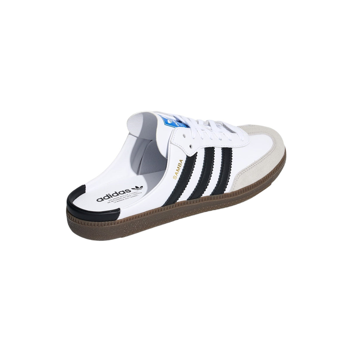 adidas Samba OG Mule Cloud White/Core Black/Gold Metallic Backless Sneakers - LB3814