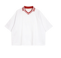 Boxy T-Shirt with Contrast Lapel Collar — product image