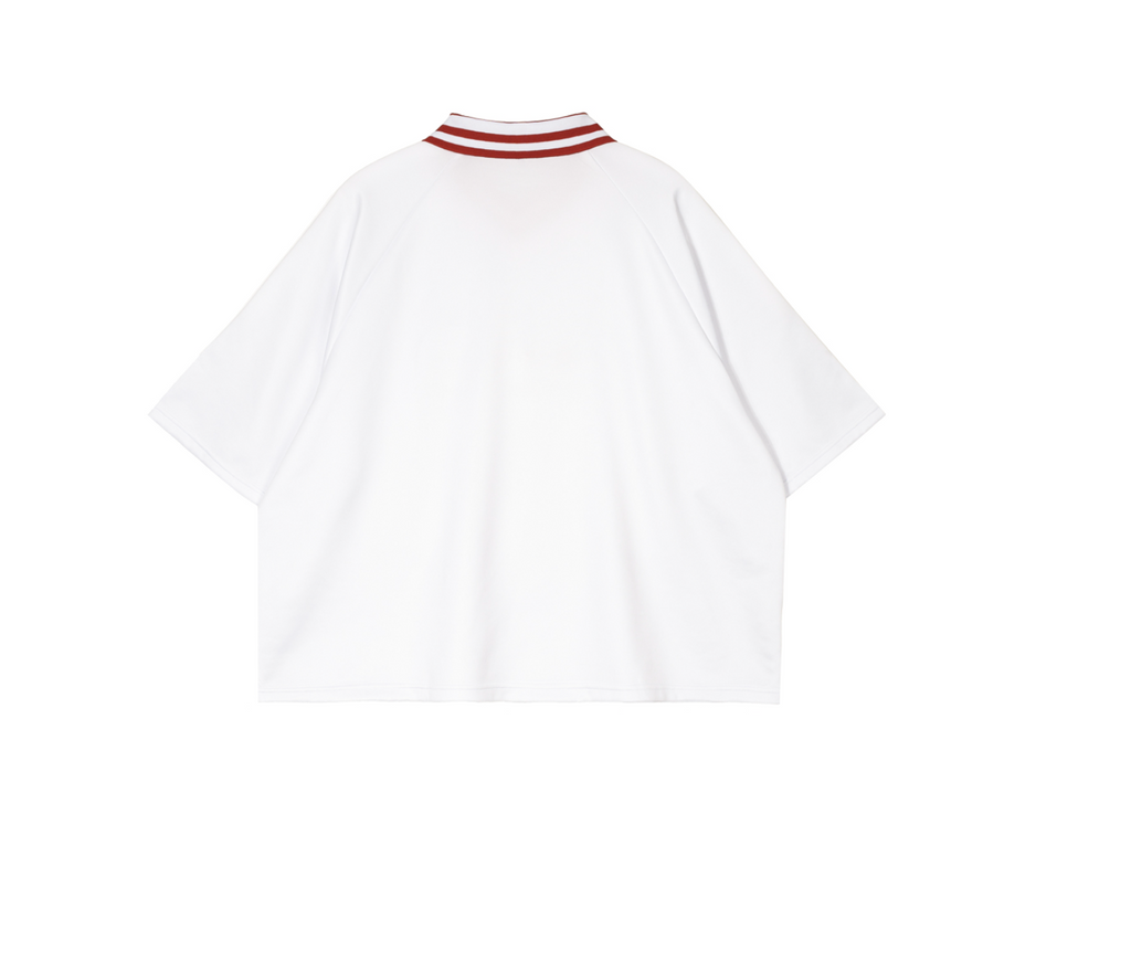 Boxy T-Shirt with Contrast Lapel Collar — product image
