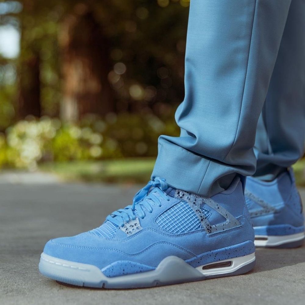 UNC University Blue PE — Air Jordan 4 Retro Low — product image