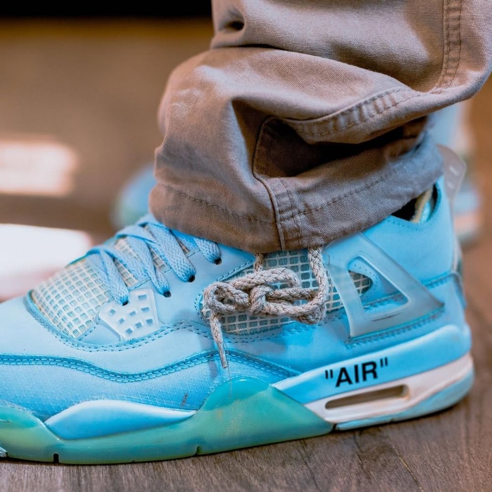 Air Jordan 4 with Off White Ice Blue — product image