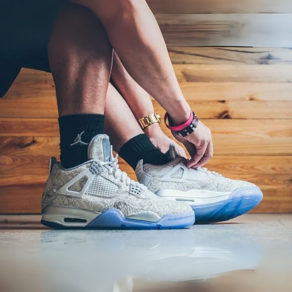 30th Anniversary Laser White Metallic Silver — Air Jordan 4 Retro — product image