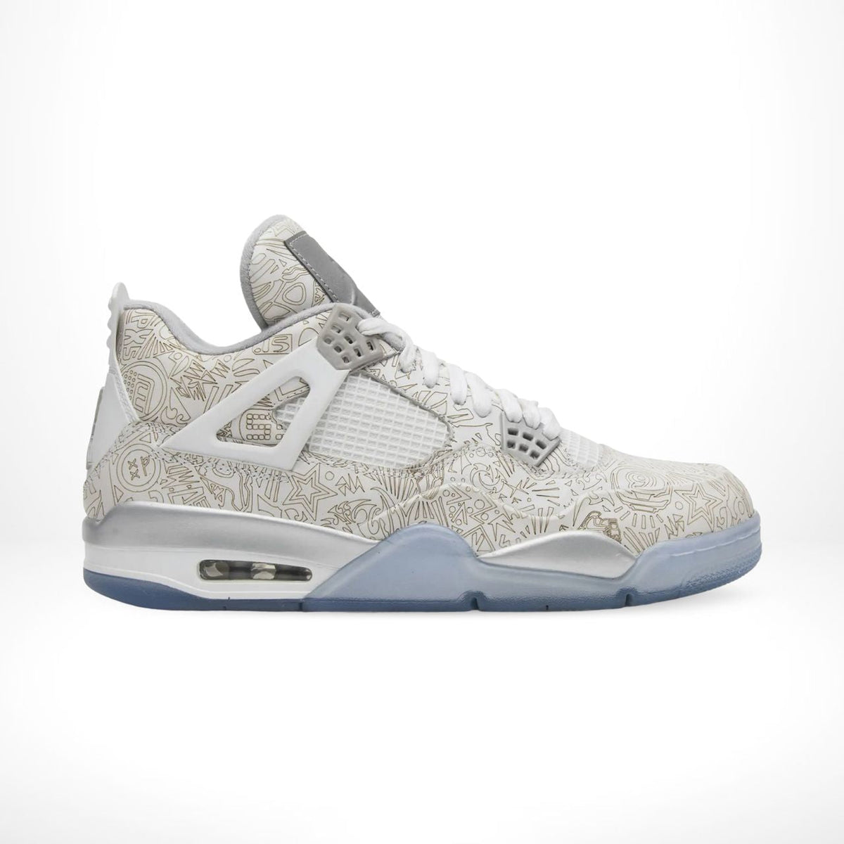 30th Anniversary Laser White Metallic Silver — Air Jordan 4 Retro — product image