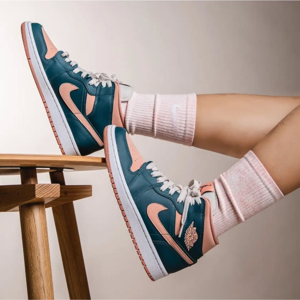 Dark Teal Green Pink — Air Jordan 1 Mid — product image