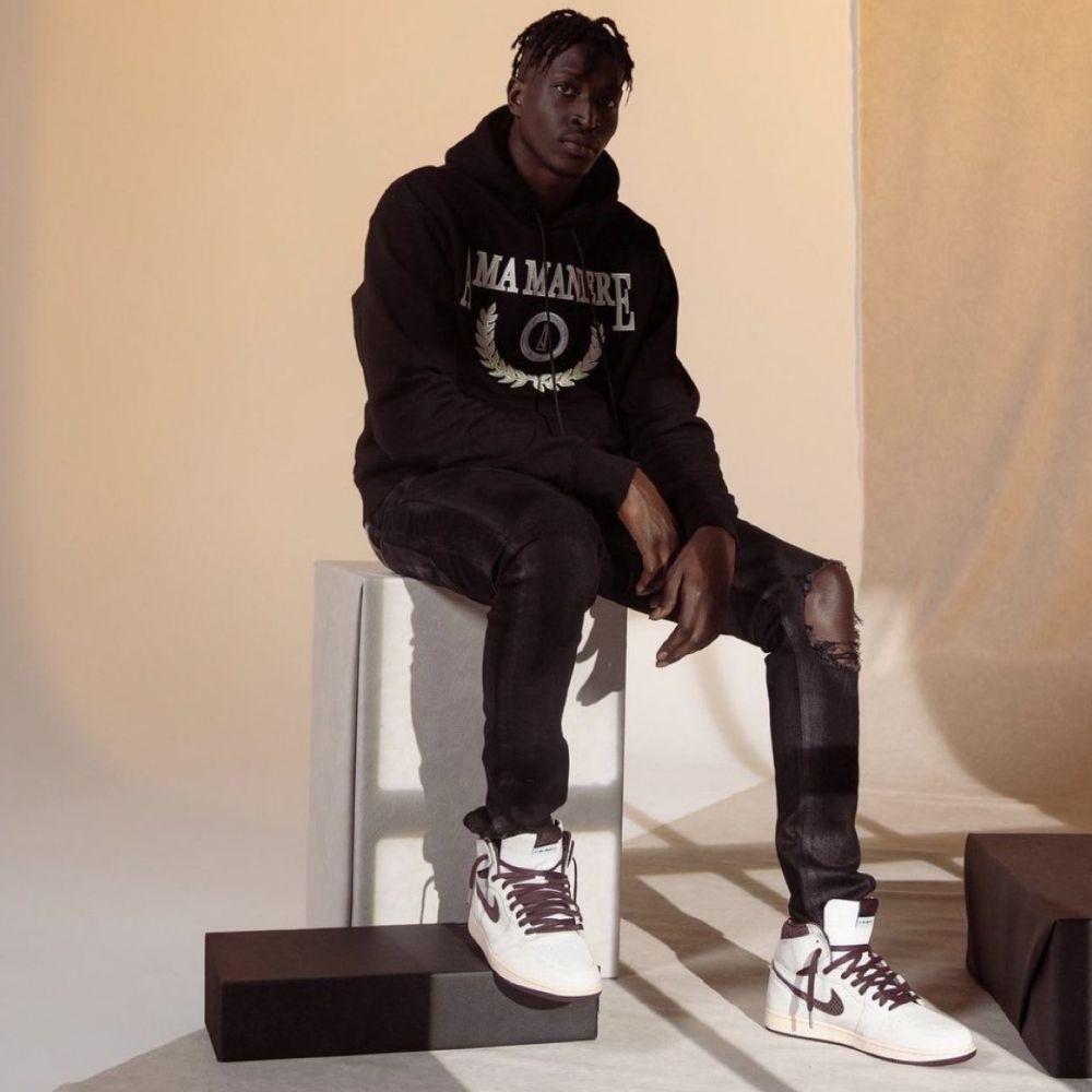 A Ma Maniére x Air Jordan 1 High OG Airness Sail Burgundy Red — product image