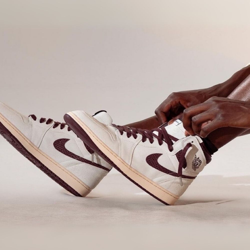 A Ma Maniére x Air Jordan 1 High OG Airness Sail Burgundy Red — product image