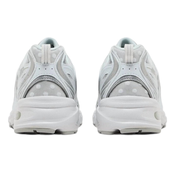 New Balance 530 White/Silver Metallic Polka Dots Sneakers - U530HFW