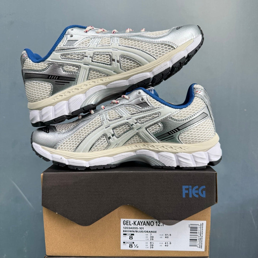 ASICS GEL-KAYANO 12.1 Sneakers in Brown Blue Orange - product image from the listing.