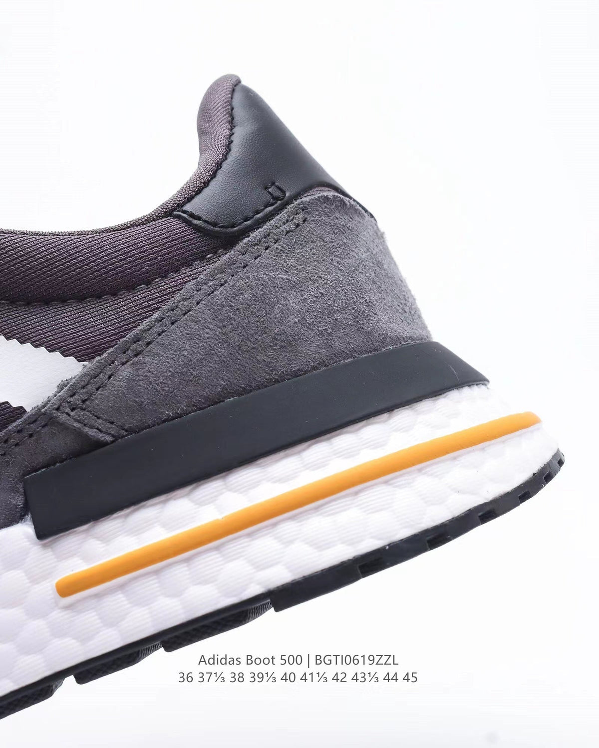 adidas Boot 500 Running Sneakers in Grey Black Orange - product image from the listing.