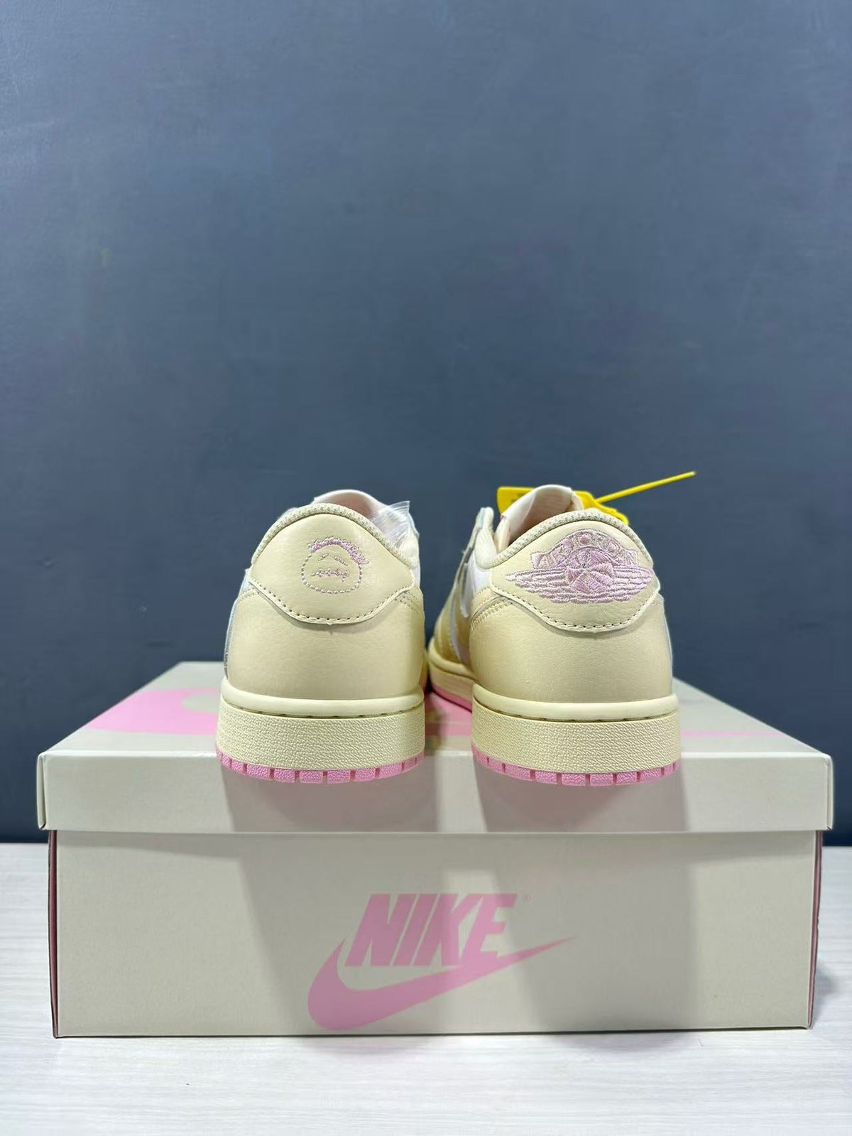 Jordan Travis Scott Air Jordan 1 Low OG Shy Sneakers in Pink - product image from the listing.